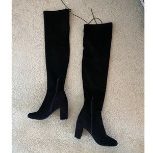 Suede over the knee booties